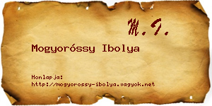Mogyoróssy Ibolya névjegykártya