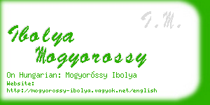 ibolya mogyorossy business card